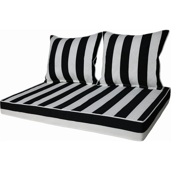 Outdoor Loveseat Cushion Set, Deep Seat Cushion Set, Outdoor Seat Cushions for Patio Furniture, 46 x 26, Deep Patio Chair Cushions for Couch, Water Repellent, Fade Resistant