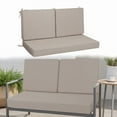 thumbnail image 1 of Outdoor Loveseat Cushion Set, Waterproof & Fade-Resistant Replacement Patio Cushions, 48 x 24 inch Outdoor Sofa Cushions for patio furniture, Deep Seat Cushions with Ties（Beige）, 1 of 6