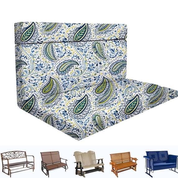 Outdoor Loveseat Cushions, Fade-Resistant Patio Bench Cushion with Backrest, Lounge Seat back Pads 48*42*3.5in