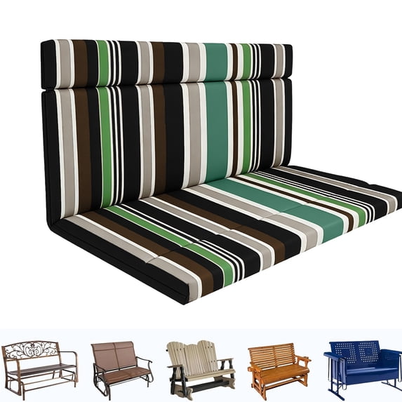 Outdoor Loveseat Cushions, Fade-Resistant Patio Bench Cushion with Backrest, Lounge Seat back Pads 48*42*3.5in