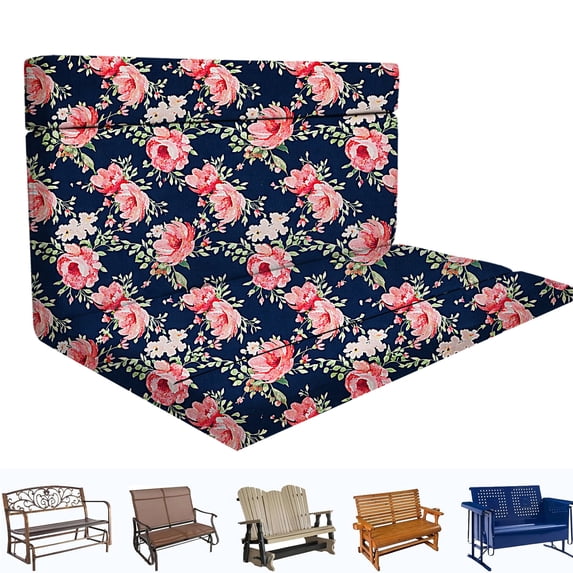 Outdoor Loveseat Cushions, Fade-Resistant Patio Bench Cushion with Backrest, Lounge Seat back Pads 48*42*3.5in