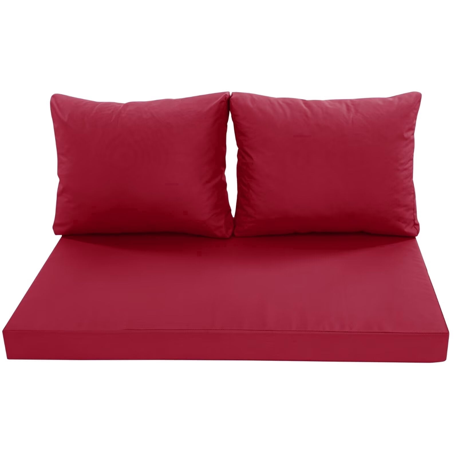 Outdoor Loveseat Cushions for Patio Furniture, Waterproof Weather & Fade Resistant Seat and Backrest Cushion Set with Removable Cover, 46 x 26 Inch, Red