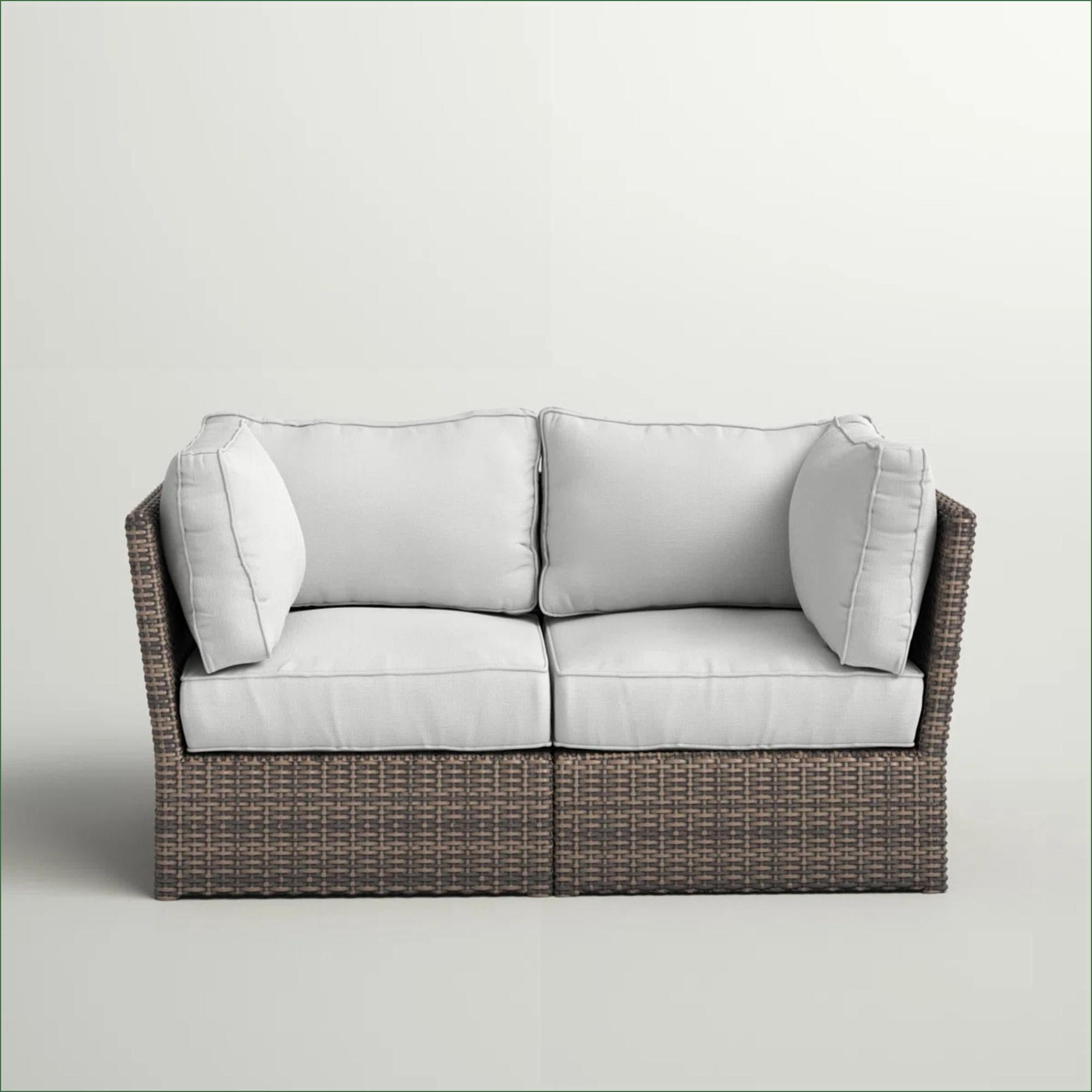 Outdoor Loveseat, Fully Assembled 2-Seat, Slate Gray Cushions, For ...