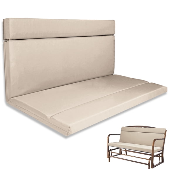 Outdoor Loveseat Glider Cushion 42”x48” Waterproof Patio Seat Pad for Bench, Swing & Furniture,Khaki,1PCS
