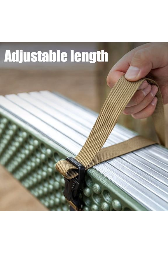 Outdoor Luggage Strap with Double Webbing Buckle, Adjustable Fixed Straps for Sports Equipment