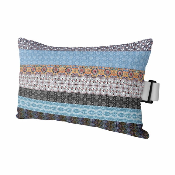 Outdoor Lumbar Pillow for Chaise Lounge Chair 1 Pack Boho Decorative Headrest Pillow with Adjustable Strap Abstact Geometric Cushion for Patio Recliner Office Sofa 11x16in