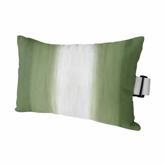Outdoor Lumbar Pillow for Chaise Lounge Chair 1 Pack Botanical Moss Green Headrest Pillow with Adjustable Strap Abstract Vertical Gradients Forest Cushion for Patio Recliner Office Sofa 12x20in