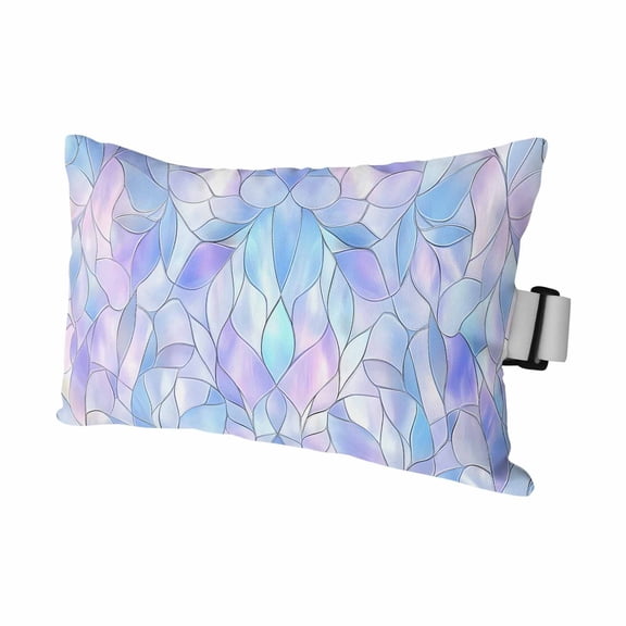 Outdoor Lumbar Pillow for Chaise Lounge Chair 1 Pack Light Colored Petal Decorative Headrest Pillow with Adjustable Strap Glass Shape Art Cushion for Patio Recliner Office Sofa 11x16in