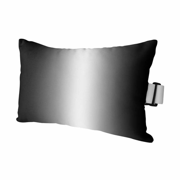 Outdoor Lumbar Pillow for Chaise Lounge Chair 11x16in Abstract Black White Decorative Headrest Pillow with Adjustable Strap Minimalist Midnight Gradient Cushion for Patio Recliner Office Sofa