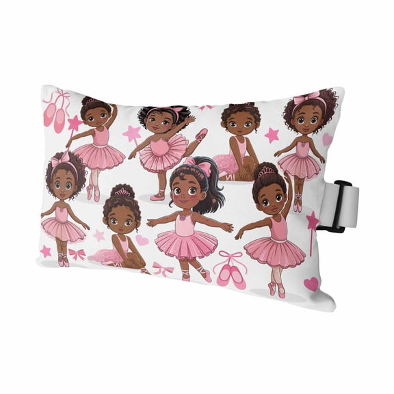 Outdoor Lumbar Pillow for Chaise Lounge Chair 11x16in Pink Bow Ballet Cute Girl Decorative Headrest Pillow with Adjustable Strap Ballerina Dancer Cushion for Patio Recliner Office Sofa