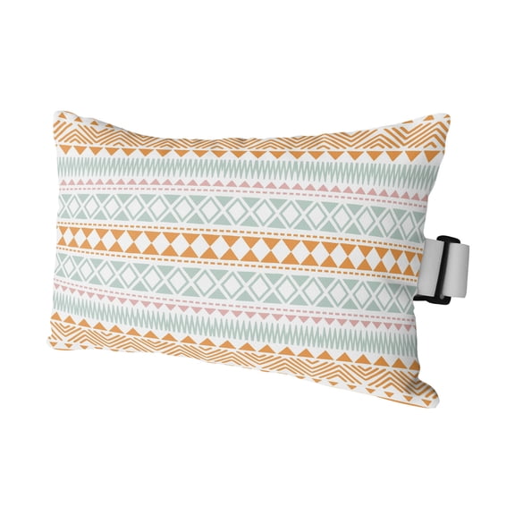 Outdoor Lumbar Pillows with Strap & Insert Orange Blue Geometric Lines Recliner Head Pillow Zigzag Diamonds Arrows Dots Waterproof Headrest Patio Lounge Chair Pillows for Beach Office 11x16 Inch