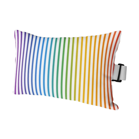Outdoor Lumbar Pillows with Strap & Insert Rainbow Vertical Stripes Recliner Head Pillow Parallel Lines Pinstripes Waterproof Headrest Patio Lounge Chair Pillows for Beach Office 11x16 Inch