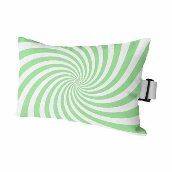 Outdoor Lumbar Pillows with Strap & Insert Sage Green Lime Spiral Recliner Head Pillow 3D Abstract Stripes Waterproof Headrest Patio Lounge Chair Pillows for Beach Office 11x16 Inch