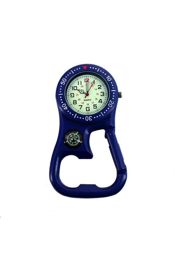 Outdoor Luminous Compass Bottle Opener Backpacker Fob Clip-On Carabiner Watch