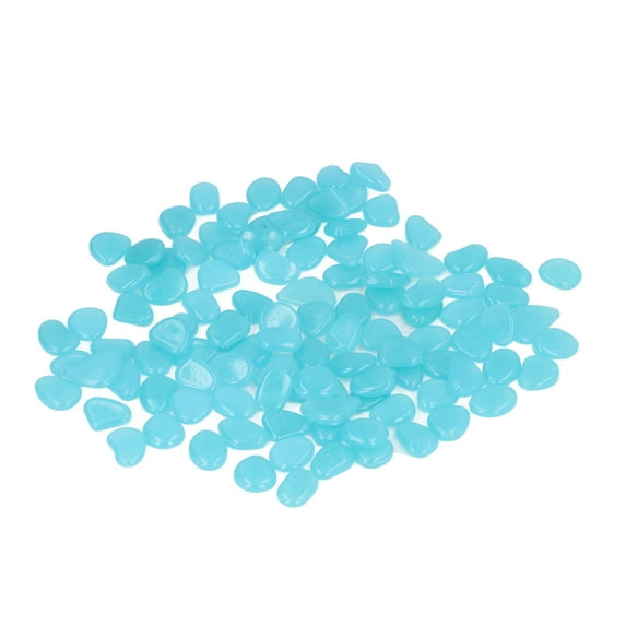 Outdoor Luminous Stones Colorful Fluorescent Luminous Pebbles for Dark Garden Courtyard Walkway Garden Trails 100 / Bag Light Blue