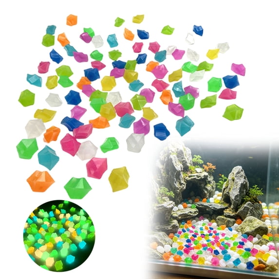 Outdoor Luminous Stones for Glow in the Dark Walkways, Garden River Pebbles, Artificial Landscape Rocks for Driveway Walkway Stepping Stone Paths with Natural Look, Crystal, 250g