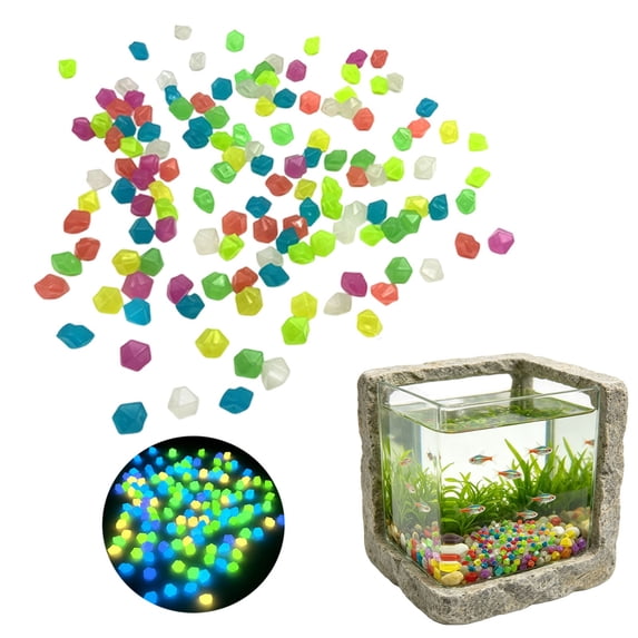 Outdoor Luminous Stones for Glow in the Dark Walkways, Garden River Pebbles, Artificial Landscape Rocks for Driveway Walkway Stepping Stone Paths with Natural Look, Small Crystal, 500g
