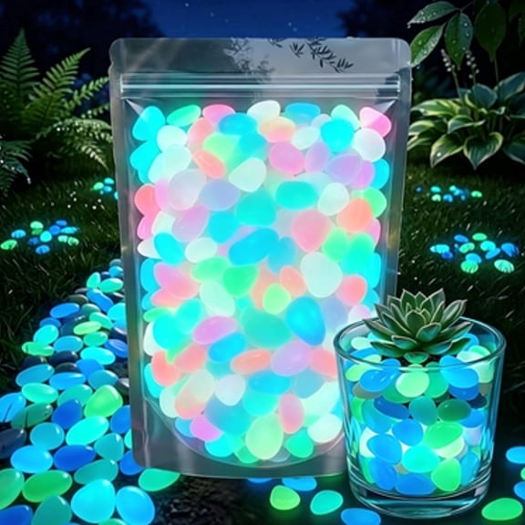 Glowing rock Stones for Glow in The Dark Walkways, Garden River Pebbles, Artificial Landscape Rocks for Driveway,Glow Rocks