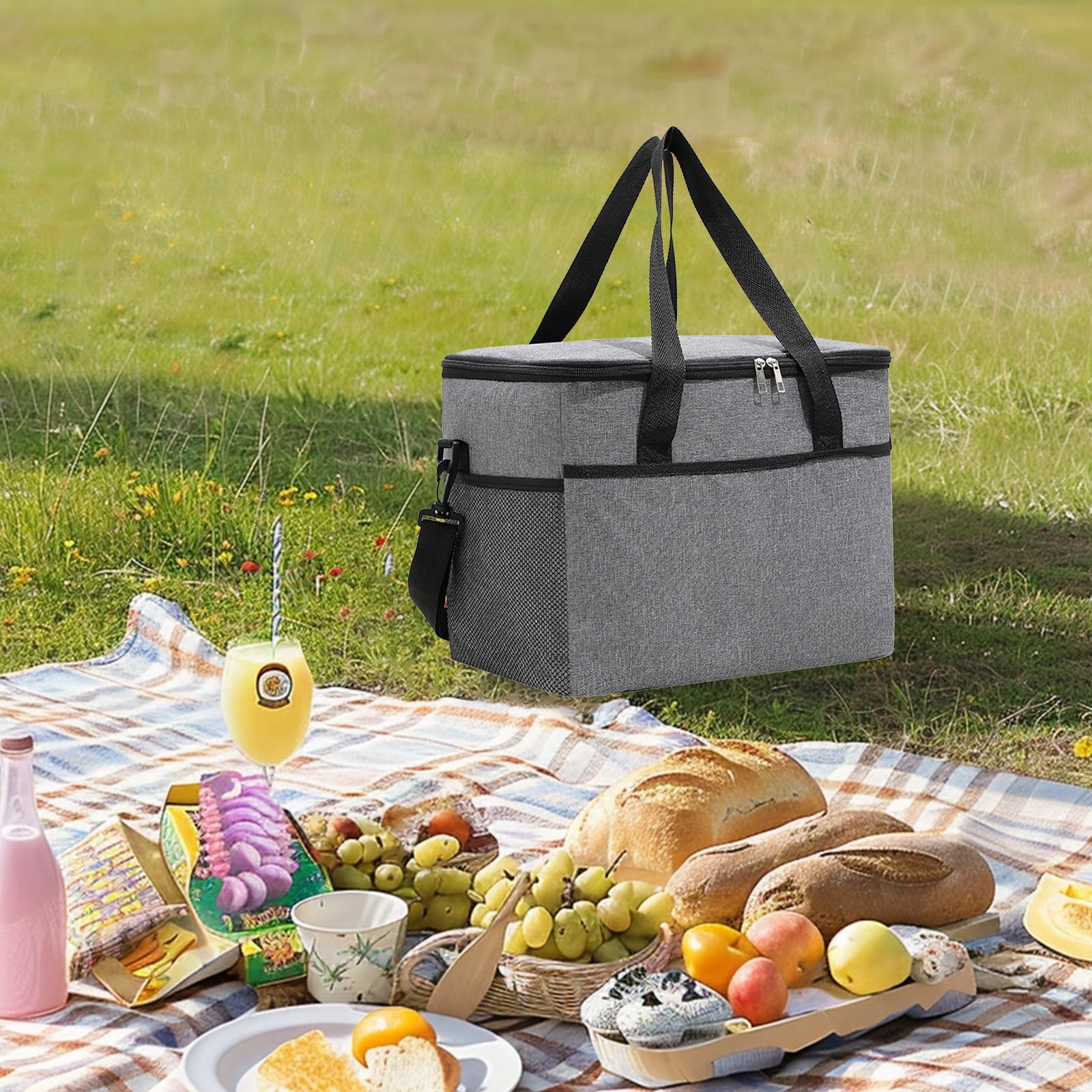 Outdoor Lunch Bag, Large Capacity Insulation Bag, Picnic Cooler Bag — free download