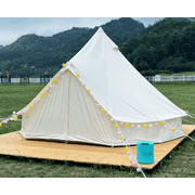 Outdoor Luxury Waterproof 4M/13.1ft Oxford Bell Tent with Stove Hole Dome Yurt Glamping Tent For 3-10 Persons