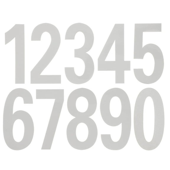 Outdoor Mailbox Numbers Letters Stickers Reflective 4 Sheets Digital Window outside Signs Doorplate White
