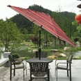 thumbnail image 1 of Outdoor Market Table Umbrella, 8.6ft UV Protection Patio Umbrella with Push Button Tilt, 6 Ribs and Crank System, Outdoor Patio Table Umbrella for Backyard, Pool, Beach, Deck, Balcony, Red, D194, 1 of 8