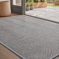 thumbnail image 1 of FEELHOME Door Mats for Inside 17"x30" Non Slip Rubber Welcome Mat for Inside Low-Profile Dirt Trapper Indoor Door Mats for Entryway Absorbent Washable Entry Rug Floor Mats Modern Herringbone Gray, 1 of 8