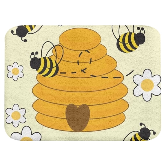 Outdoor Mats for Front Door Outdoor Summer Door Mat Outdoor Welcome Mat Bee Happy Doormats for Outdoor Entrance Home Prime Front Door Mats Outdoor for Outside Inside Entry Entryway 16" x 24"