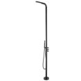 thumbnail image 1 of Outdoor Matte Black Shower Faucet Kit, Exposed Shower Faucet set Rainfall Shower Head Deck Mounted Shower Fixture, 1 of 5