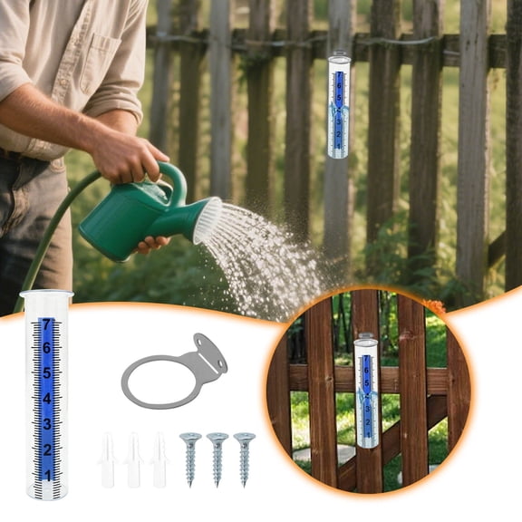 Outdoor Measuring Tools Large Capacity Rain Gauge with Stainless Steel Bracket Clear Numbers for Garden Yard Fence Durable and Practical Rain Measurement Solution
