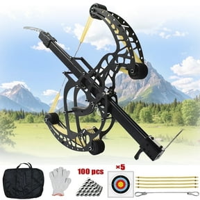Runzkzy Mechanical Compound Bow with Steel Ball Crossbow and Long Rod Recurve Design for Hunting and Archery