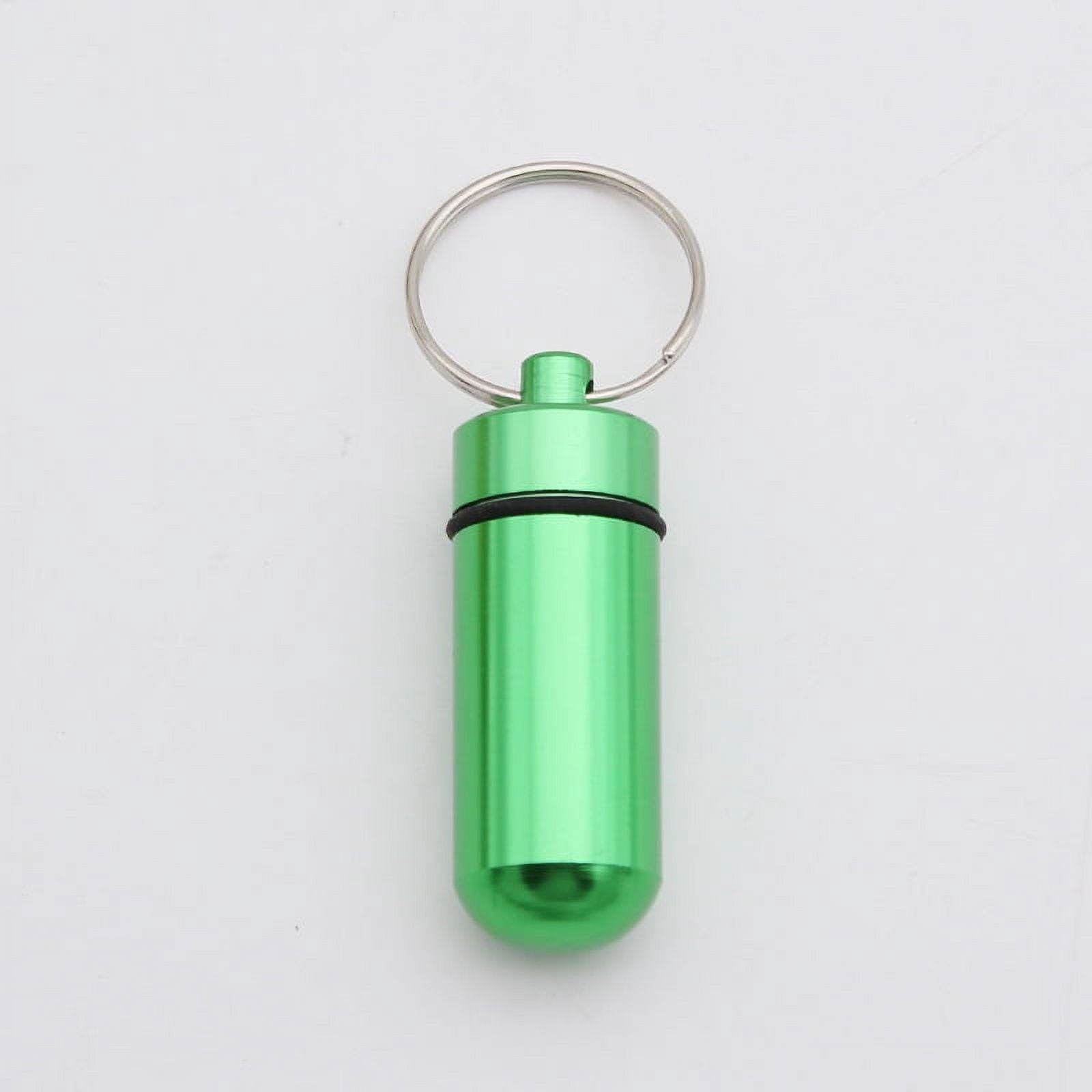 Outdoor Medicine Bottle Aluminum Alloy Keychain Hanging Bottle Mini Waterproof Small Medicine Jar First Aid Pill Tablet Bottle Sealed Cartridge Jar