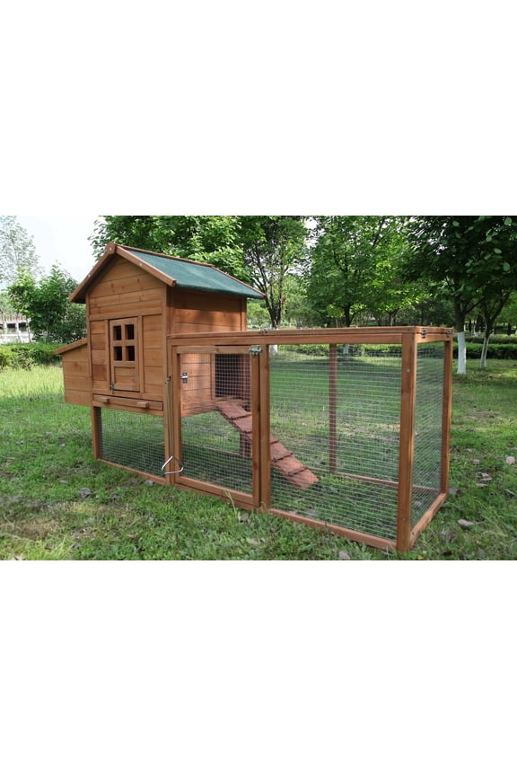 Outdoor Medium 80'' Wooden Chicken Coop Nest Box Hen House Poultry Cage Pet Hutch Garden