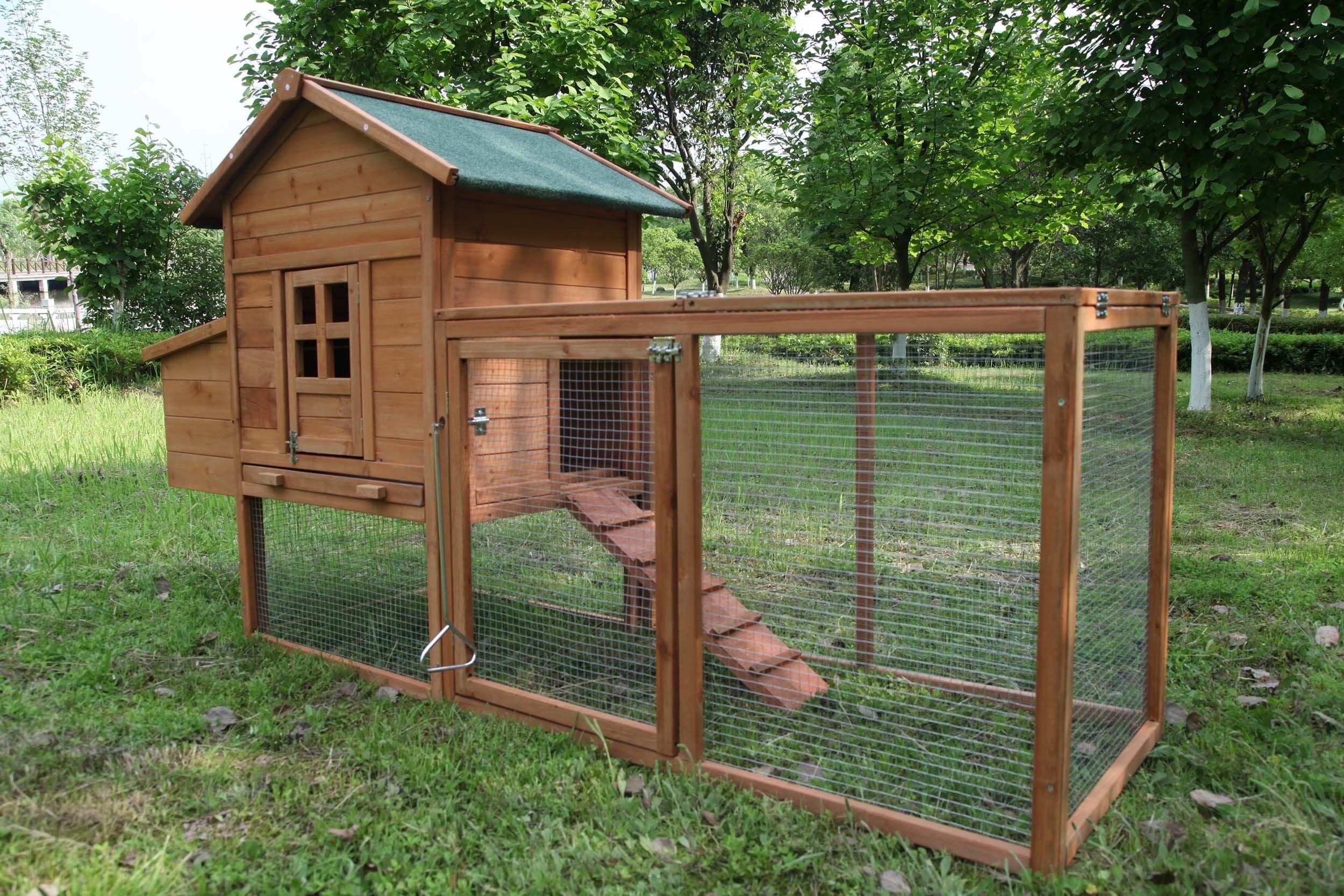 Walmart discounts of Outdoor Medium 80'' Wooden Chicken Coop Nest Box Hen House Poultry Cage Pet Hutch Garden