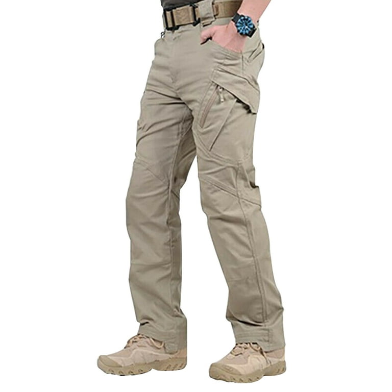 Men Cargo Pants Outdoor Work Trousers Loose Belt Loop Bottoms Hip