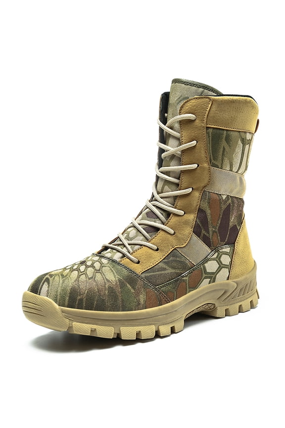 Outdoor Men's Hiking Boots Lightweight PU Leather Male Mid-leg Boots Women Trekking Trails Shoes, Black Color Gig Size US 13