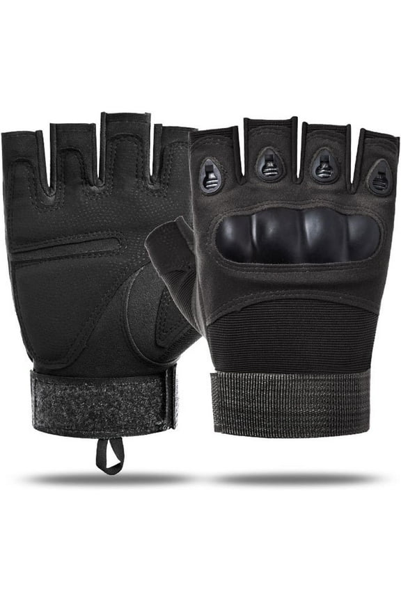 Outdoor Men's Knuckle Protection Workout Training Fingerless Gloves