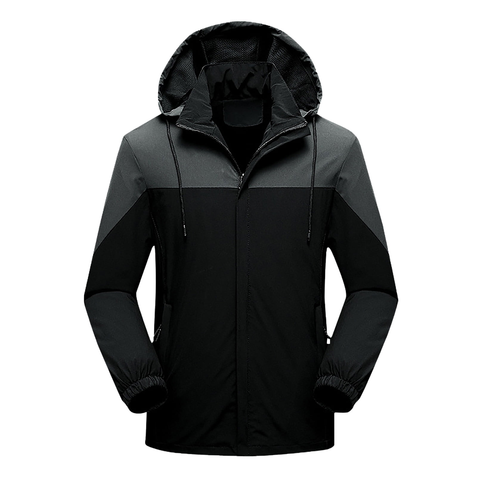 Outdoor Men's Rain Jacket Waterproof Lightweight Rain Shell with a
