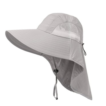 Outdoor Mens UPF 50+ Sun Protection Cap Wide Brim Fishing Hat with Neck Flap，Hiking Hats for Men