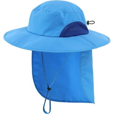 Outdoor Mens UPF50+ Sun Hat with Neck Flap Womens UV Protection Hat Wide Brim Safari Fishing Hiking Gardening Hat