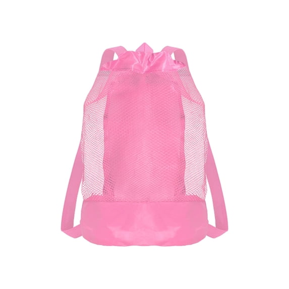 Outdoor Mesh Beach Bag , Durable Sand Away Drawstring Beach Backpack, Toys Balls Storage Bags Packs for Pool,Beach, Shell Collecting Beach Bags for Kids