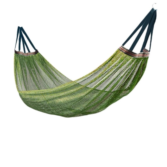 Outdoor Mesh Net Hammock, Breathable Nylon Swing Bed, 102 x 51 Inch, with Hanging Ropes, for Camping and Travel (Green)