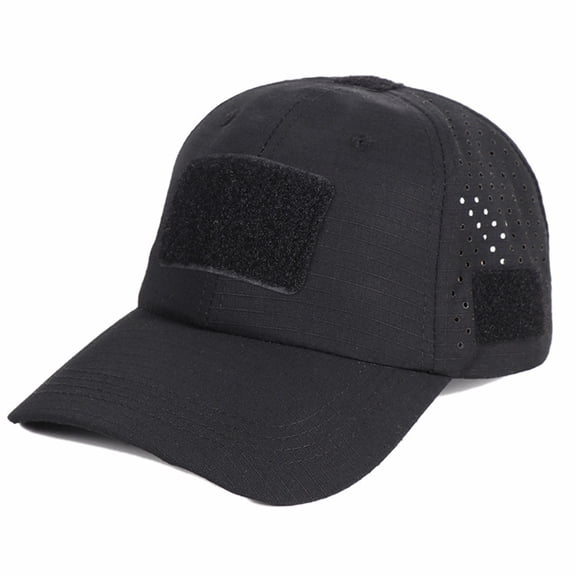 Outdoor Mesh Sun Hat Breathable Sun Protection Cap Adjustable Tactical Hat Patch Panel For Hiking Fishing Camping Hunting Travel Outdoor Work Shade Protection Headwear Gear