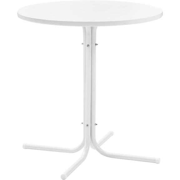 Outdoor Metal Bistro Table - White Patio Dining Table - Small Rectangular Table