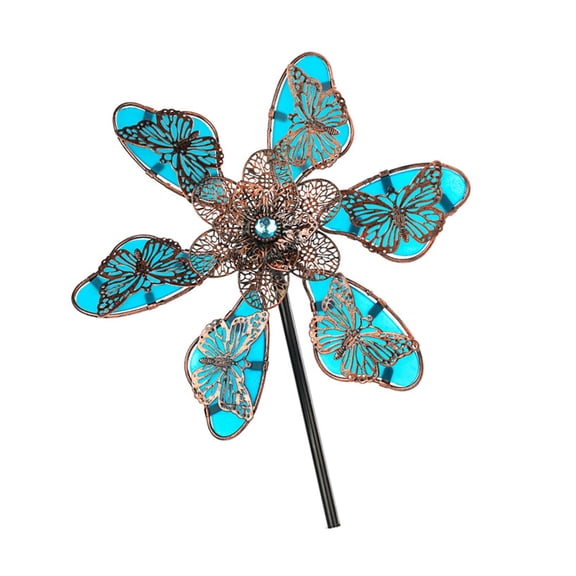 Outdoor Metal Garden Wind Spinner Sculpture Metal Windmill Stake Art Decoration