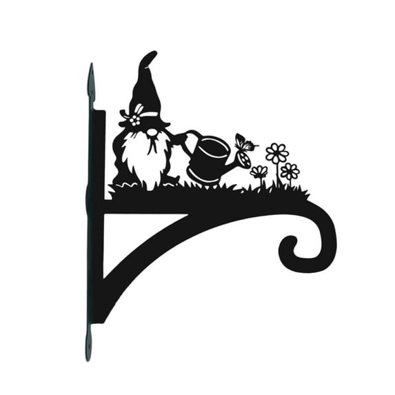 Outdoor Metal Hanging Basket, Decorative Iron Flower Pot Holder for Porch, Garden, Balcony, Rust-Resistant Birdcage Style Hook