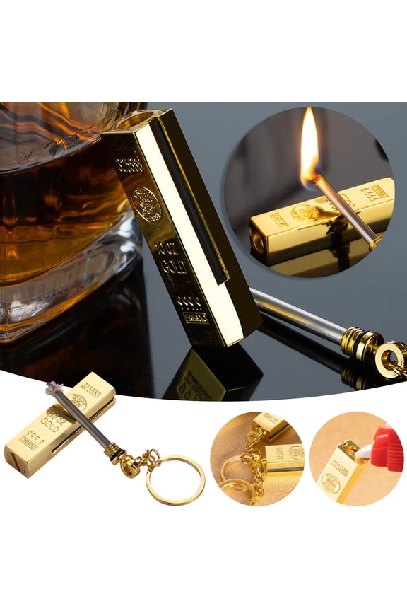Outdoor Metal Kerosene Lighter, Portable Bottle Keychain Lighter with Containing Core, 5ML Capacity