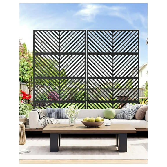 Outdoor Metal Outdoor Privacy Screen, Freestanding Home Privacy Screens and Panels for Patio Lawn Deck, Outdoor Privacy Panels Decorative Privacy Fence