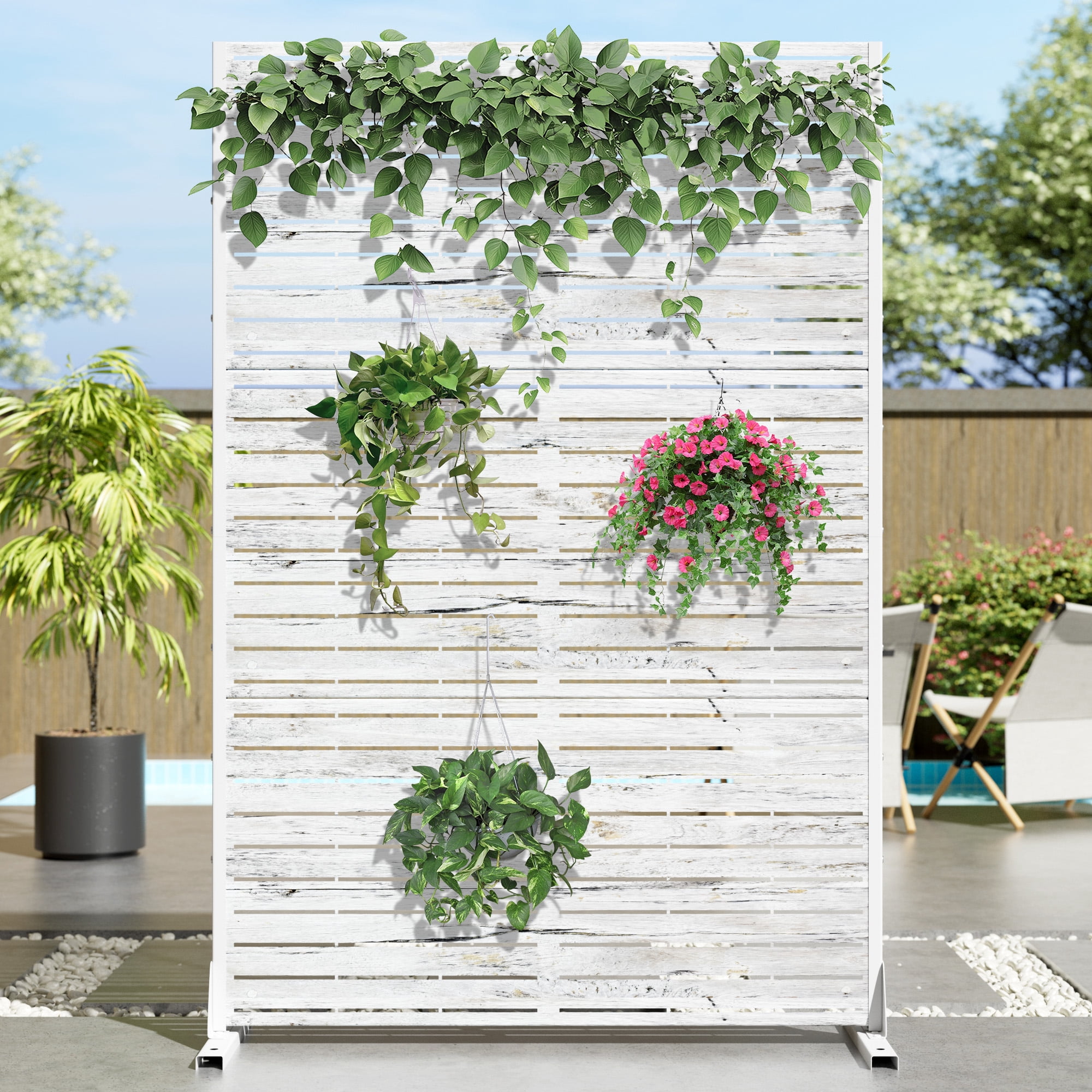 Metal Railing Topper Outdoor Metal Privacy Screen Fence Panel - Walmart.com