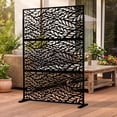 thumbnail image 1 of FOOWIN Outdoor Metal Privacy Screen Galvanized Decorative Screen, Black, 1 of 9
